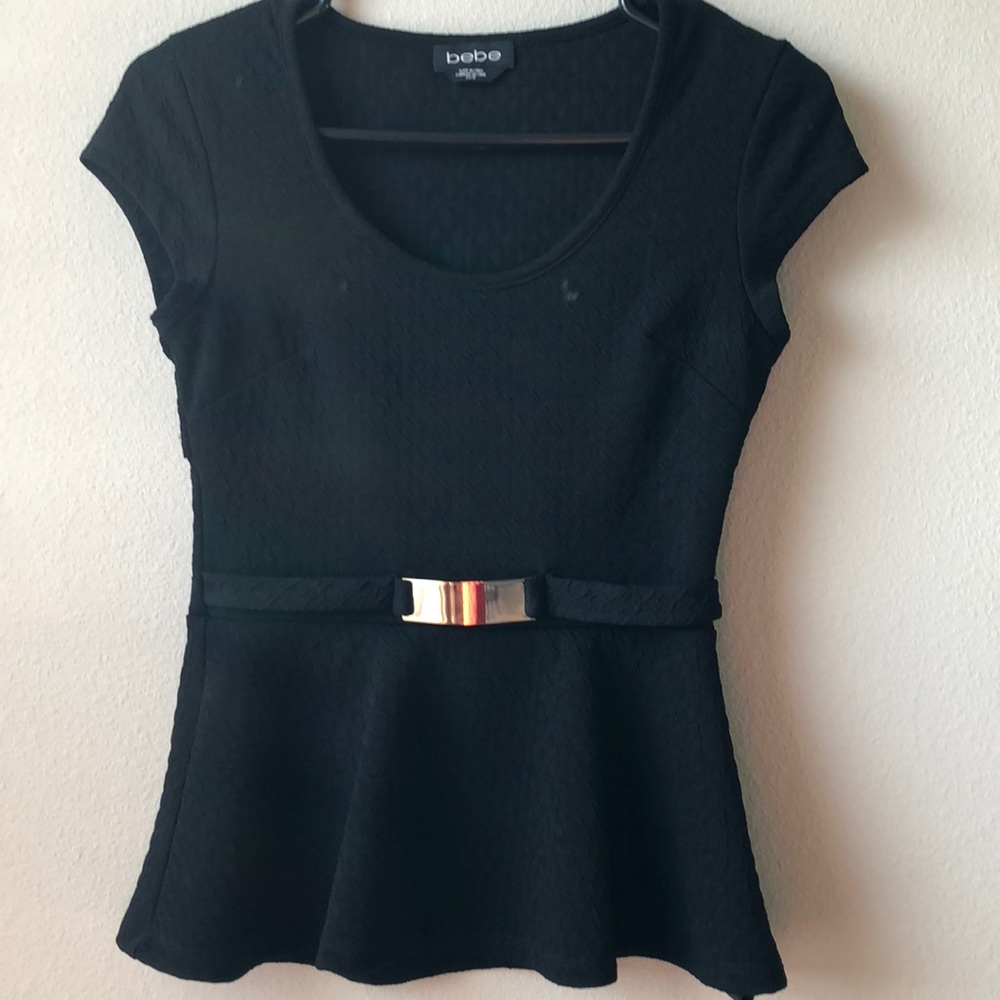 Black Cut Out Bebe Top